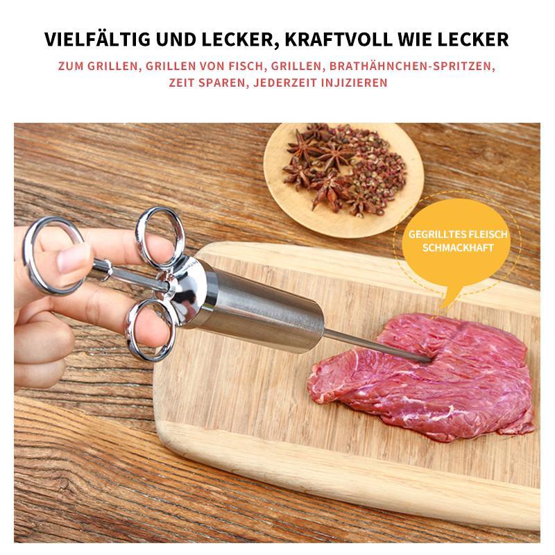 304 Marinade Injector laget av rustfritt stål for marinering av kjøtt på kjøkkenet | Luvikno
