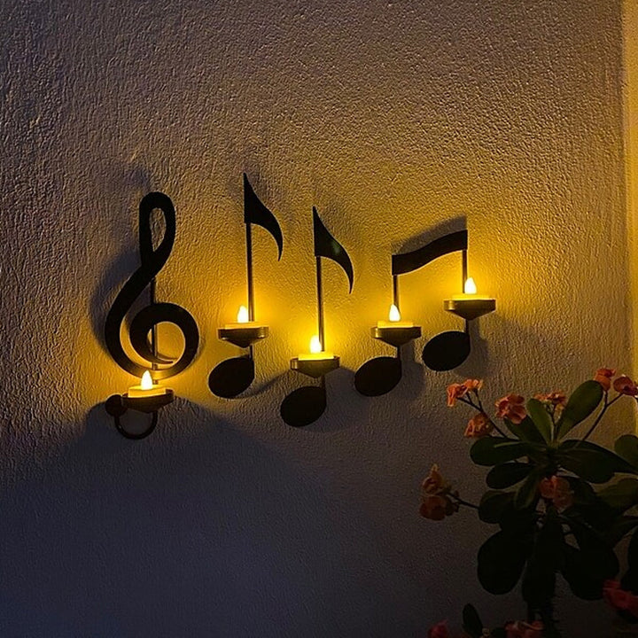 Svart Musikalsk Notewall Light | Luvikno