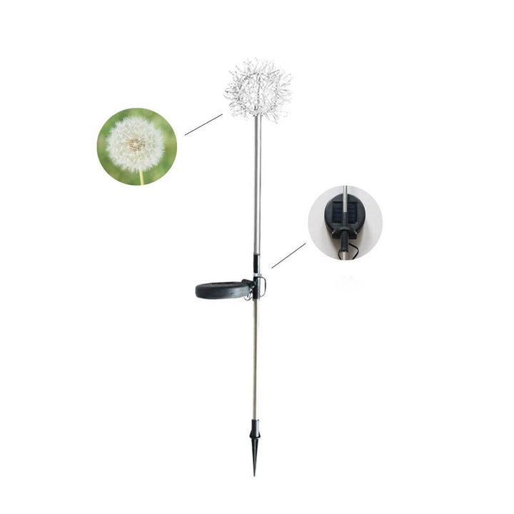 Solar Dandelion Aluminiumtråd Globe Lys LED Utendørs Vanntett Luminøs Hageinnsetting Bakkelys Landskapslys | Luvikno