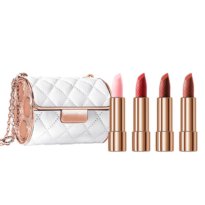 Lipstick Set Velvet Matte med Glamour Kjede Håndveske | luvikno