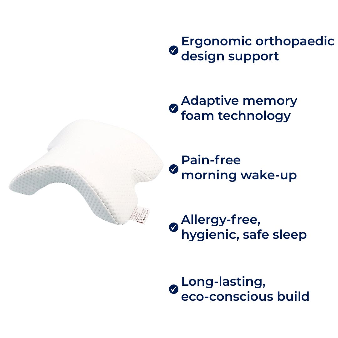 Spine Relief & Posture Alignment – Contour Memory Foam – Pain-Free Deep Sleep Support Luvikno