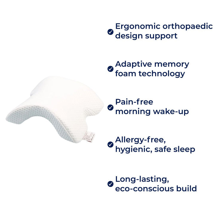 Spine Relief & Posture Alignment – Contour Memory Foam – Pain-Free Deep Sleep Support Luvikno