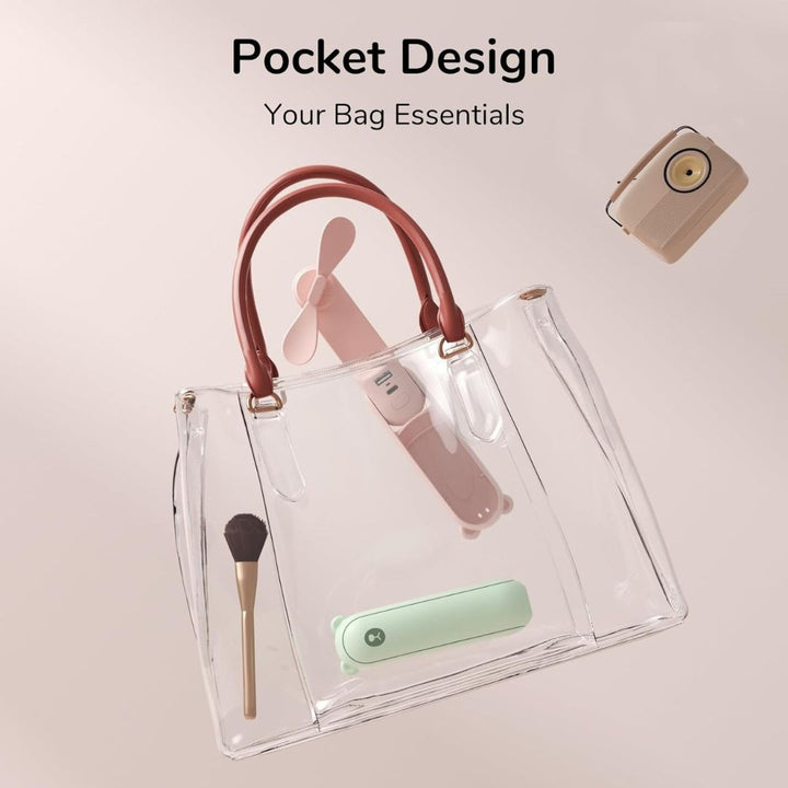 3 i 1 Håndholdt Mini Vifte | USB Oppladbar, Sammenleggbar Design & Ideell for Reise, Camping og Utendørsaktiviteter | Luvikno