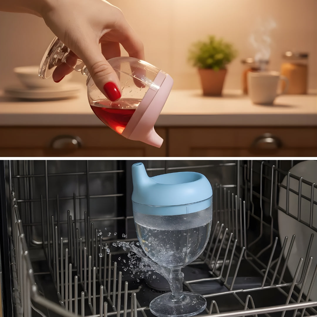 No-Spill Silikone – Easy-Grip Håndtak – Støtter Avvenning – Mess-Fri Drikking for Småbarn Luvikno