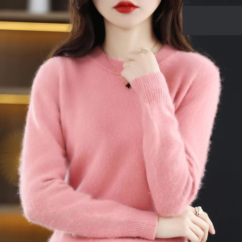 Luvik | Kasmir Neule Naiset Luksusmainen Pyöreä Kaula-aukko, Pehmeä & Muodikas