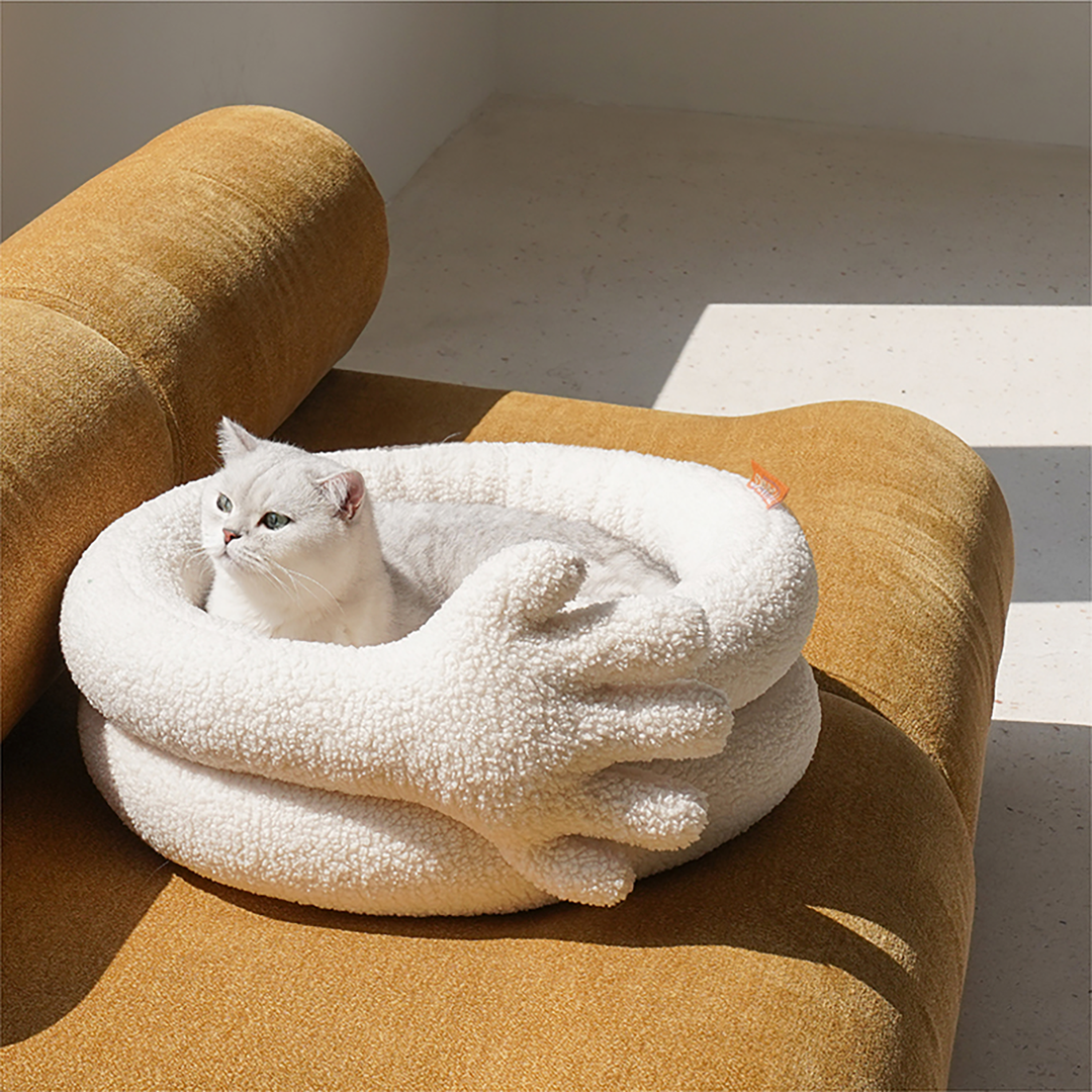 Pawsome Gesture Katt- og Hundeforingseng Koselig Plysj Hund Katt Seng Avtagbar Pute | Luvikno