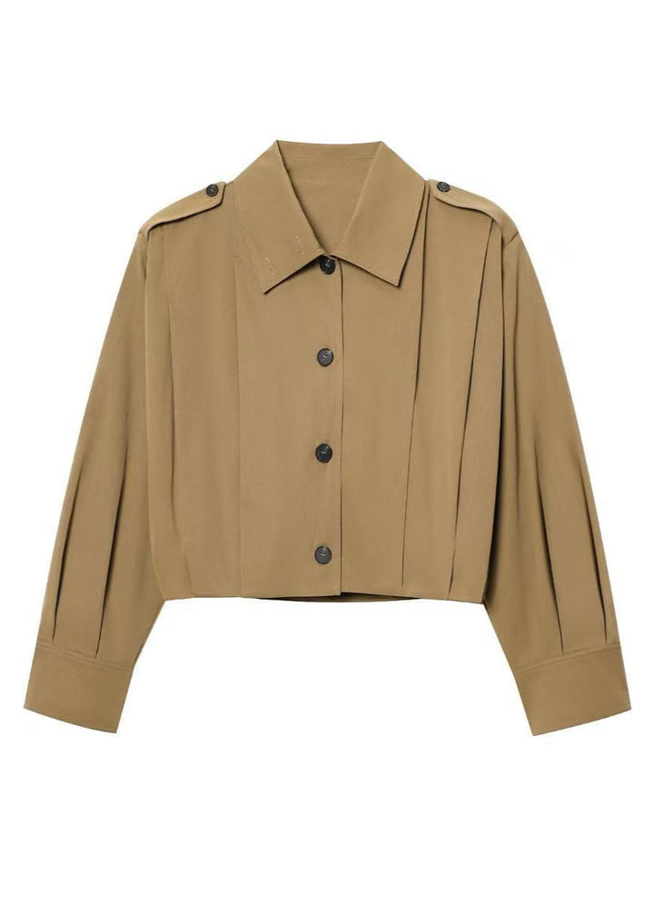 Luvik | Knappejakke med skulderputer – Khaki