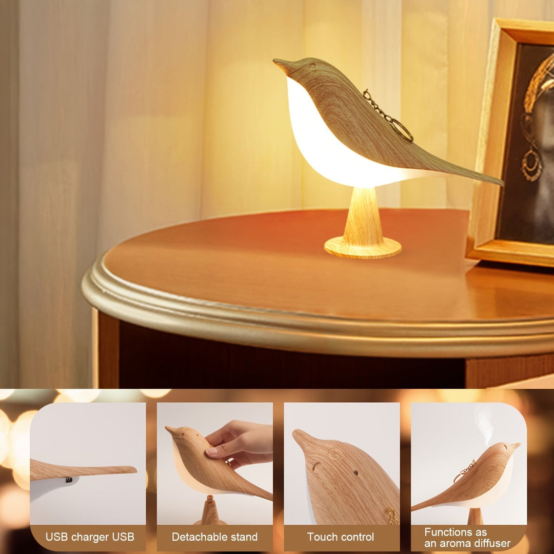 BrightNest - USB LED Fugl Bordlampe med Touch Luvikno