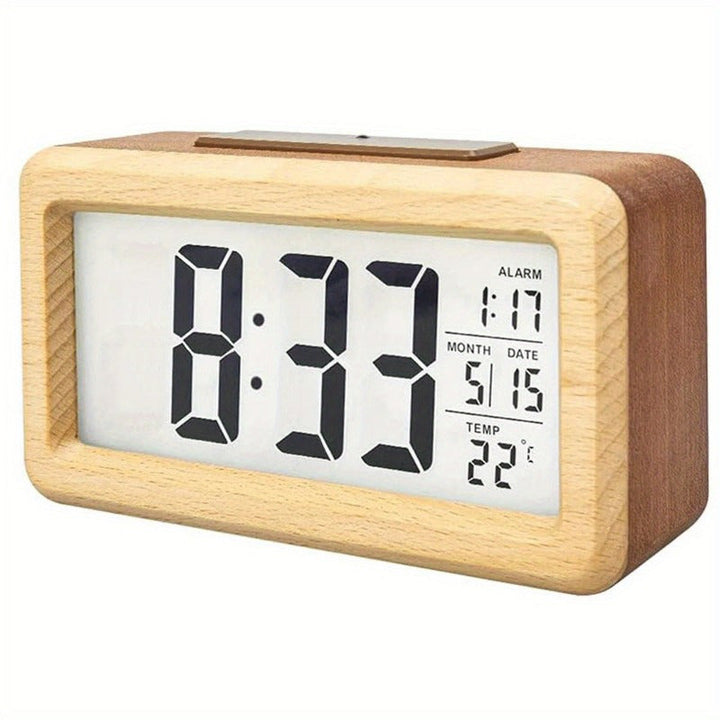 Elegant tre alarmklok med kalender og temperaturdisplay | Luvikno