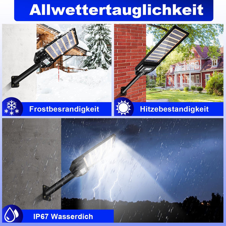 Solcellelampe gatebelysning med bevegelsessensor 300W/400W | Luvikno