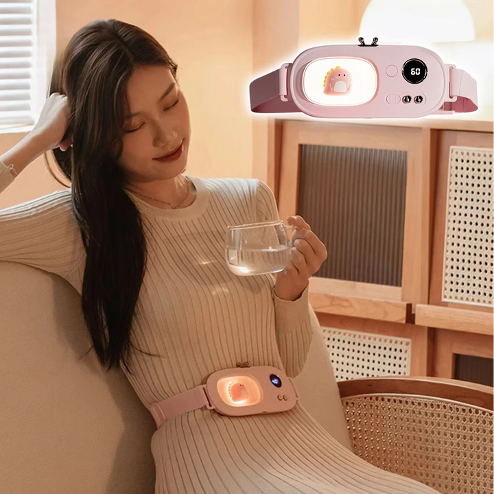 Trådløs elektrisk menstruasjonsvarmende midjebånd - USB-oppladbar justerbar varmepute Luvikno