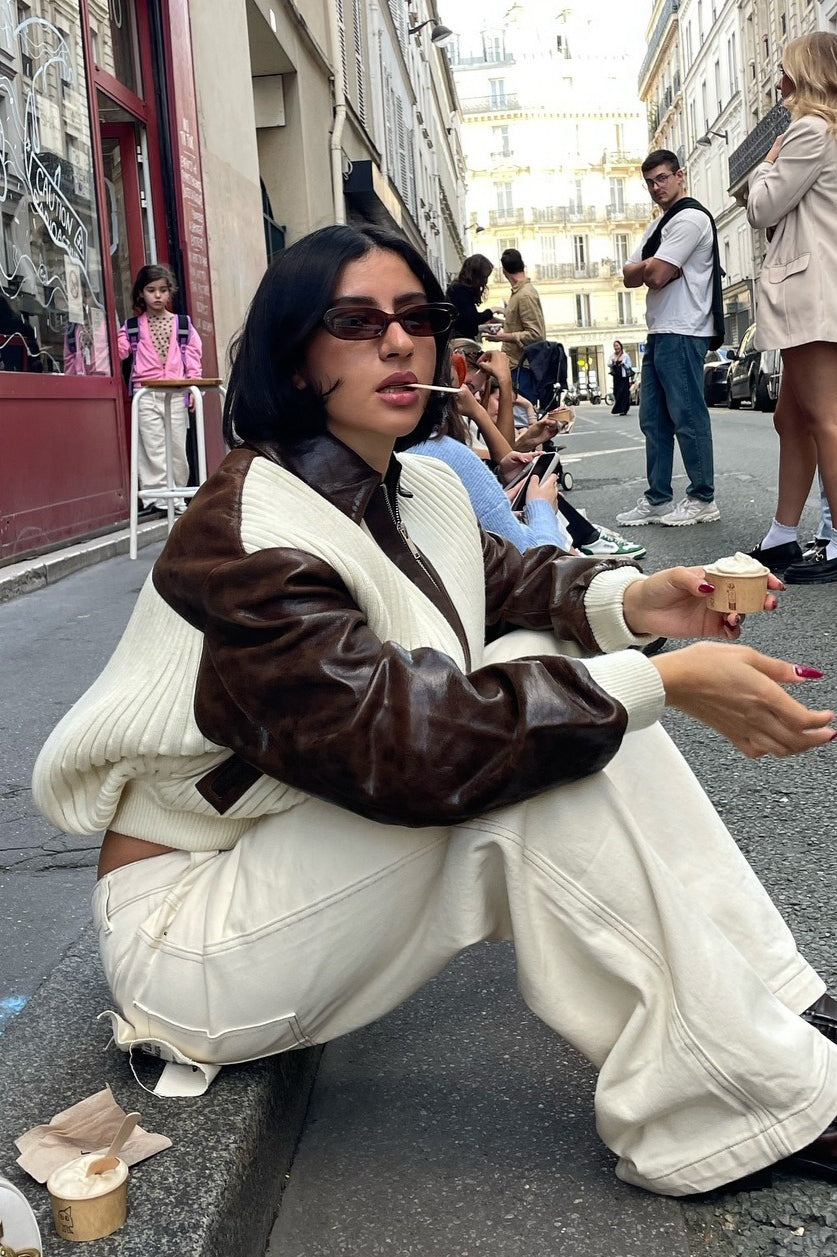 Luvik | Hihallinen Knitti- ja Nahkatakki