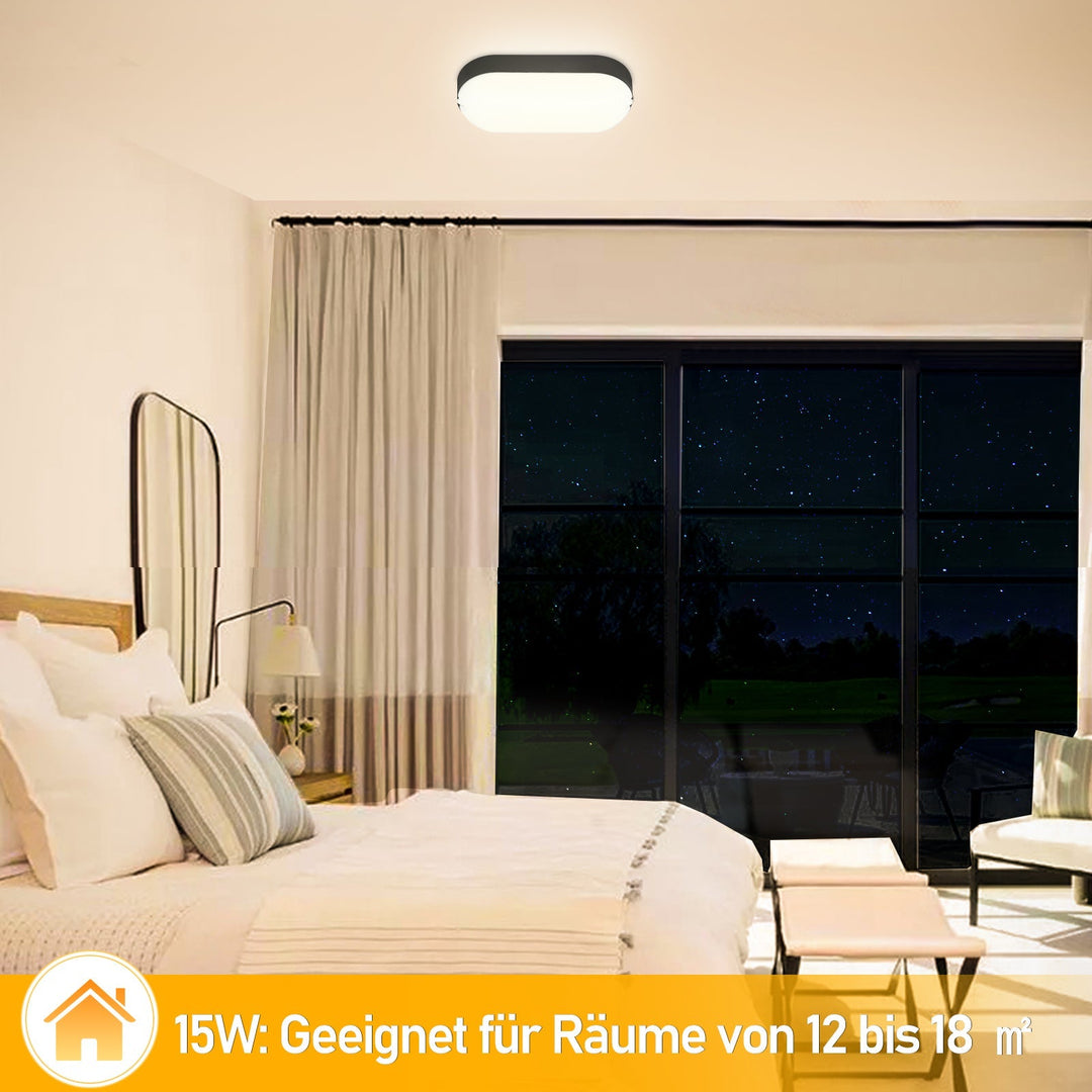 15W LED Fuktbestandig Lys IP54 2 Stykker | Luvikno
