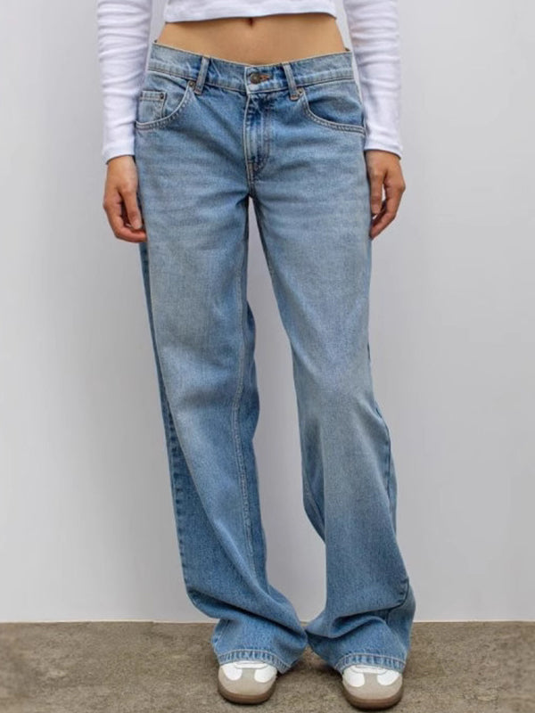 Luvik | Retro Leopardtrykk Stjerne Boyfriend Jeans