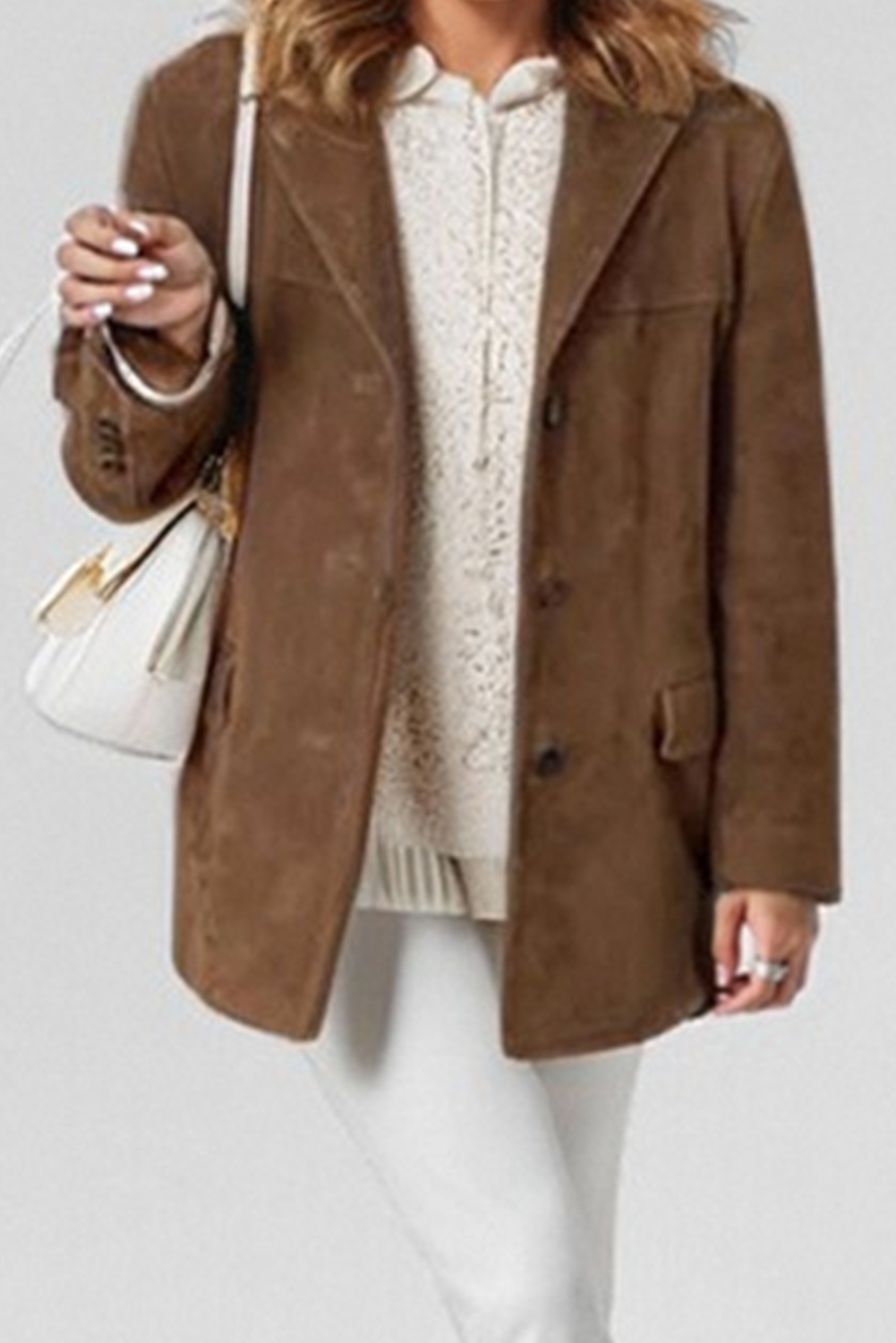 Luvik | Ruskea vintage-takki taskuilla ja napit