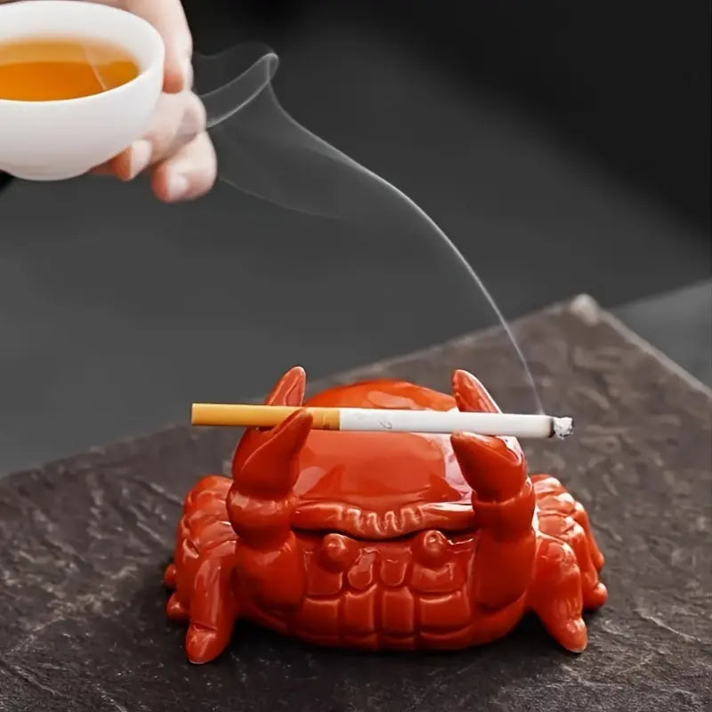 CrabbySmoke – Unik krabbeformet askebeger med lokk Luvikno