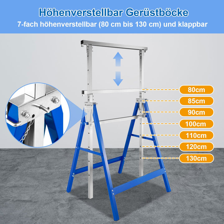 2x Stillstandere Folding Stands 7-fold høydejusterbare | Luvikno