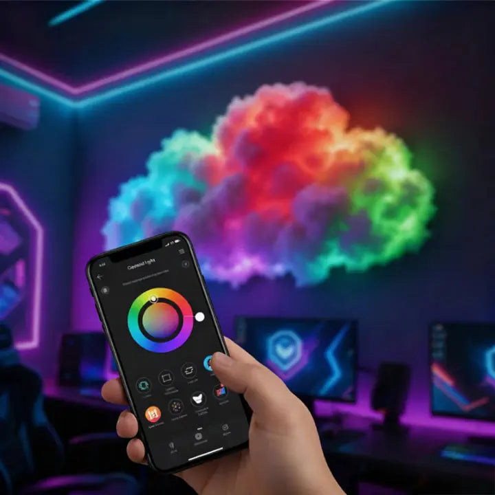 Luvikno | LED Cloud Magic Light — Fordyp deg i magisk ro og fortryllende øyeblikk av velvære