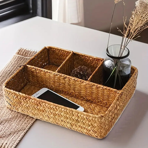 Emly Rattan Organizer Basket | Luvikno