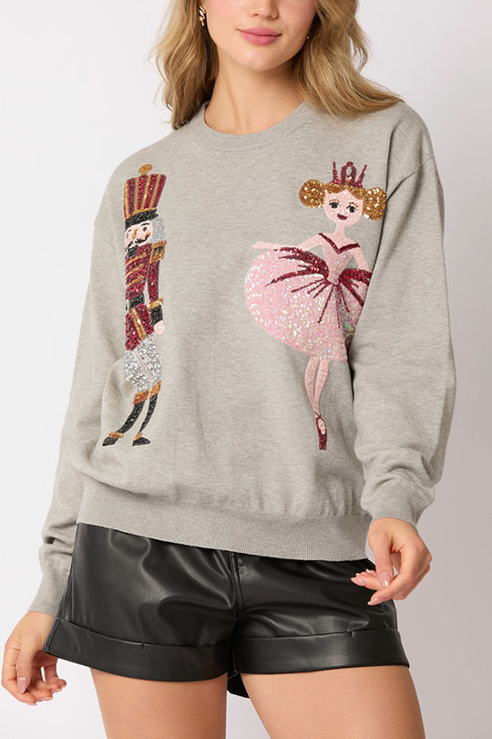 Luvik | JuleSoldat Glitrende Mote Løs Sweatshirt