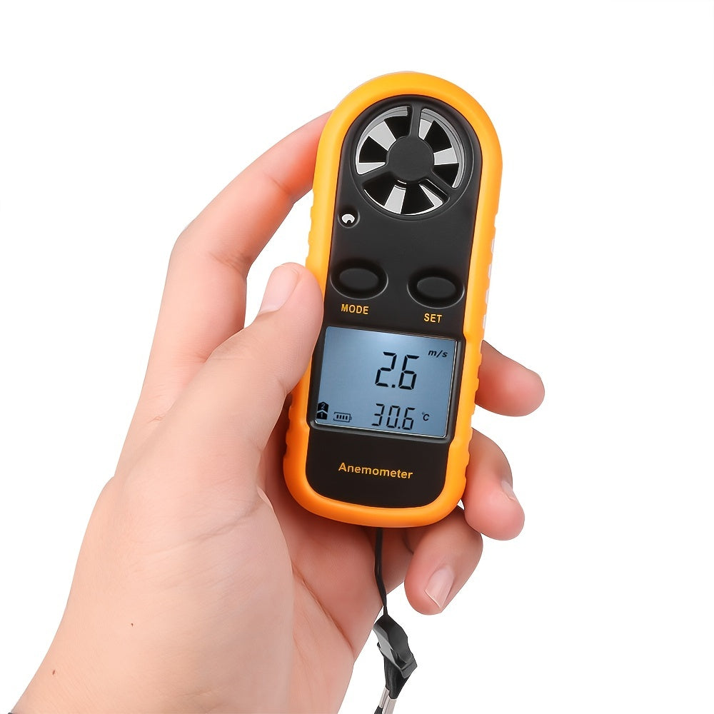 Luvikno | Digitalt anemometer med klart LCD-display – Bærbart anemometer for utendørs sport