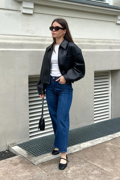 Luvik | Muoto Matte Nahkainen Lyhyt Takki