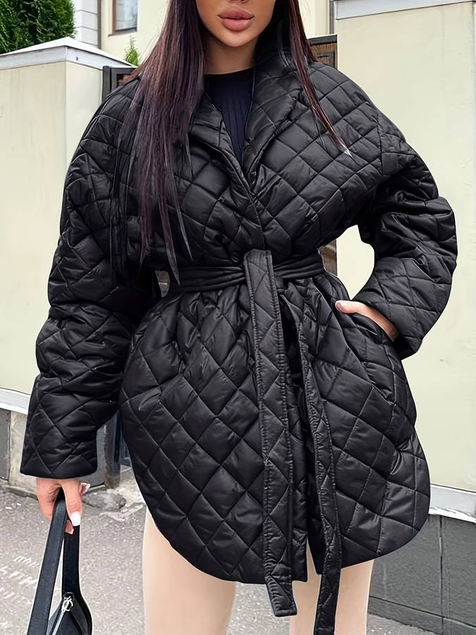 Luvik | Veste mi-longue à la mode avec décolleté en V pour femmes