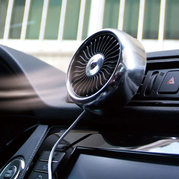 USB Bil Ventilator med 3 Hastigheter & Fargerik LED Lys | Luvikno