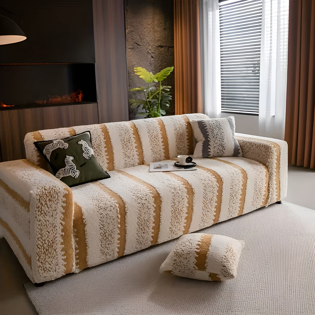 Plush sofa cover (2 pieces) – Myk, varm og dekorativ | Beskytter sofaen din på en stilfull måte | Luvikno