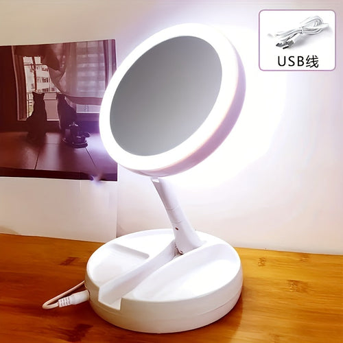 GlowMirror - Bærbar Sminkespeil med LED Luvikno