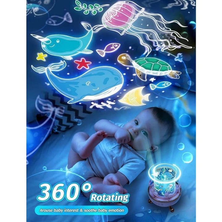 Luvikno | Frostwave | Barn 360° Roterende Kanin Nattlampe Prosjektor