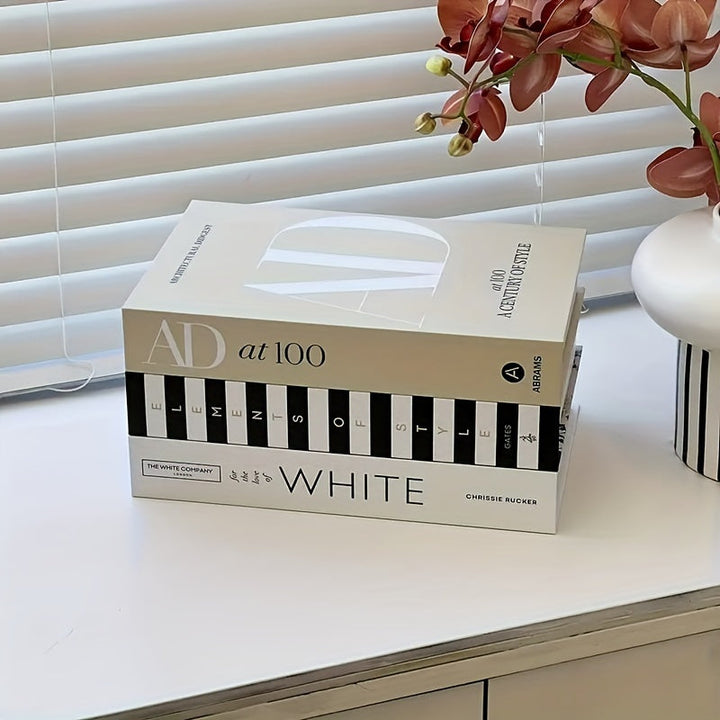 ChicDecor - Sett med 3 elegante bøker for interiørstil Luvikno