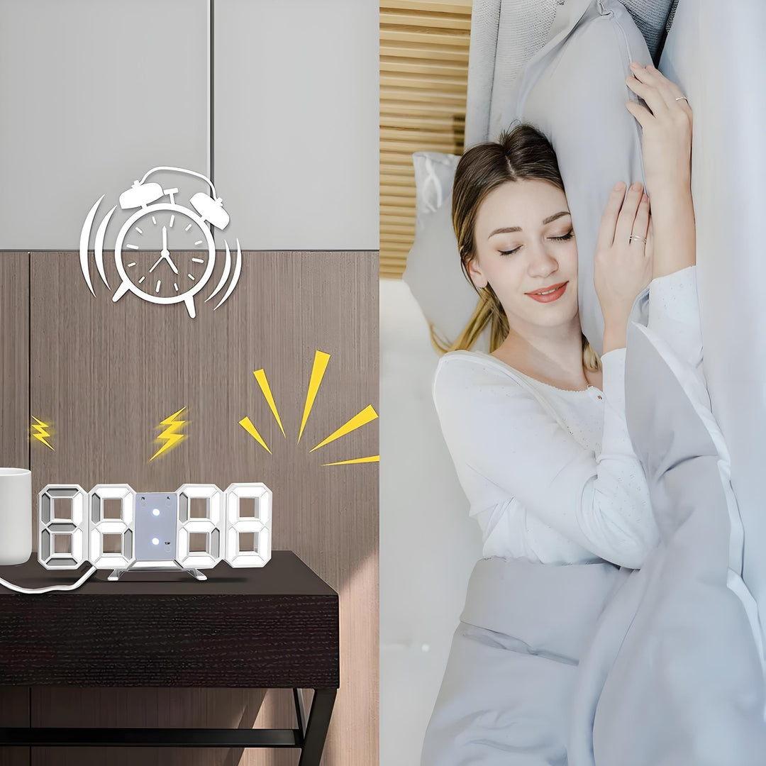 TimeSphere LED 3D Digital Klok med Kalender og Temp Display | Luvikno