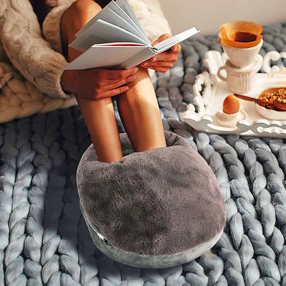 Luvikno | WarmNest XL Elektrisk Fotvarmer – Plysj Komfort & Justerbar Varme