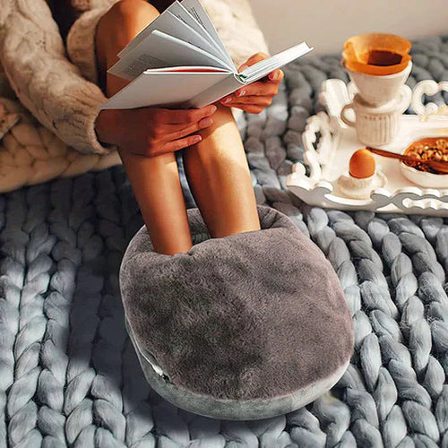Luvikno | WarmNest XL Elektrisk Fotvarmer – Plysj Komfort & Justerbar Varme