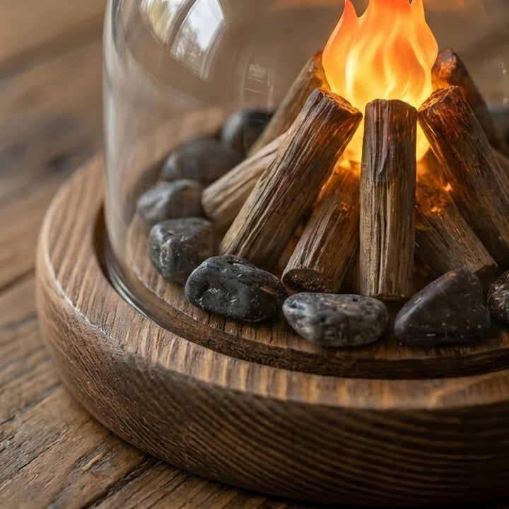 Mini Bonfire Flame Glass Dome Nattlampe | Luvikno