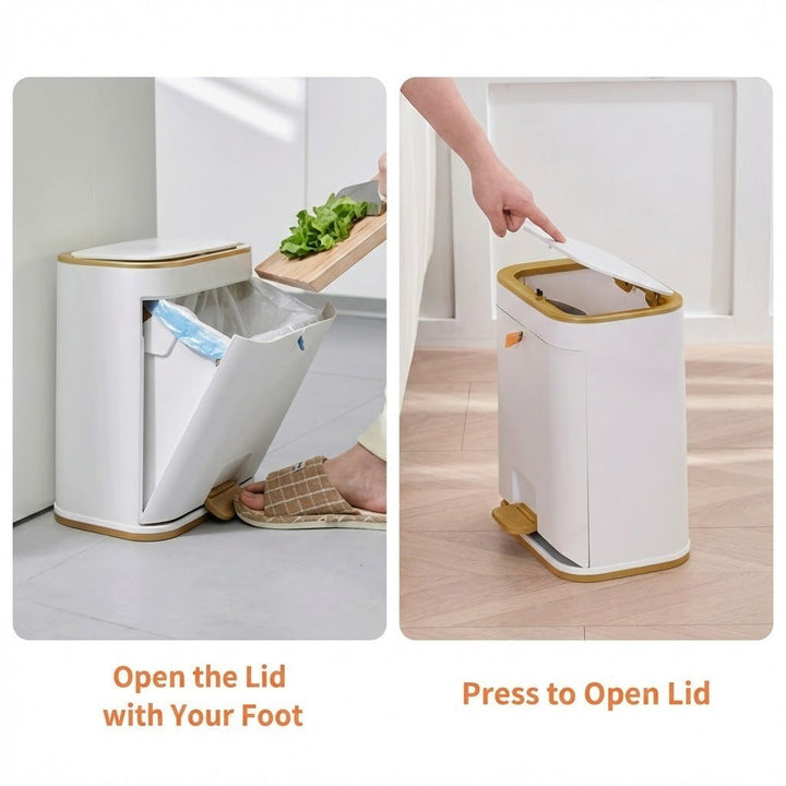 Easy-Clean Elegant Bathroom Trash Can | Luvikno