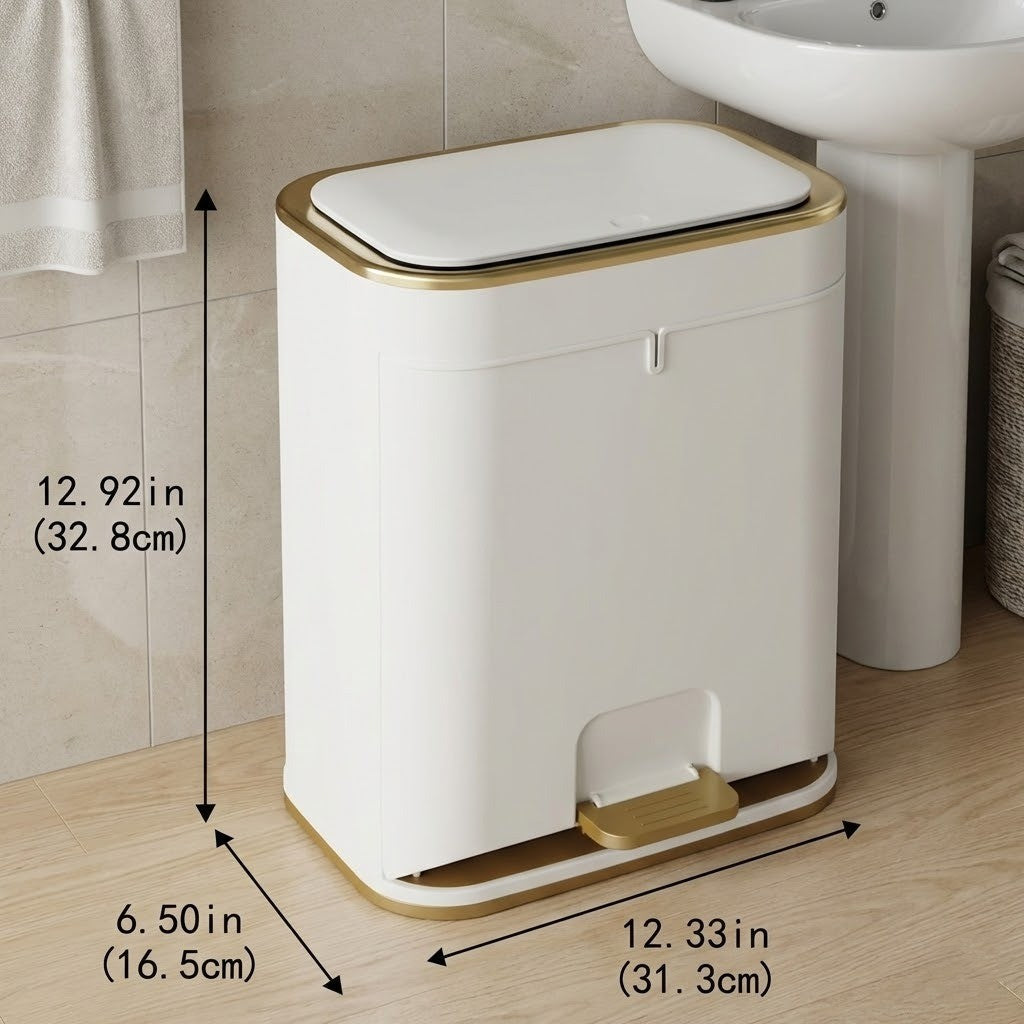 Easy-Clean Elegant Bathroom Trash Can | Luvikno