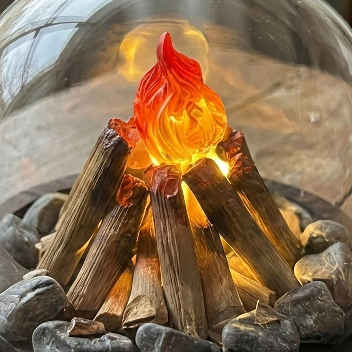 Mini Bonfire Flame Glass Dome Nattlampe | Luvikno