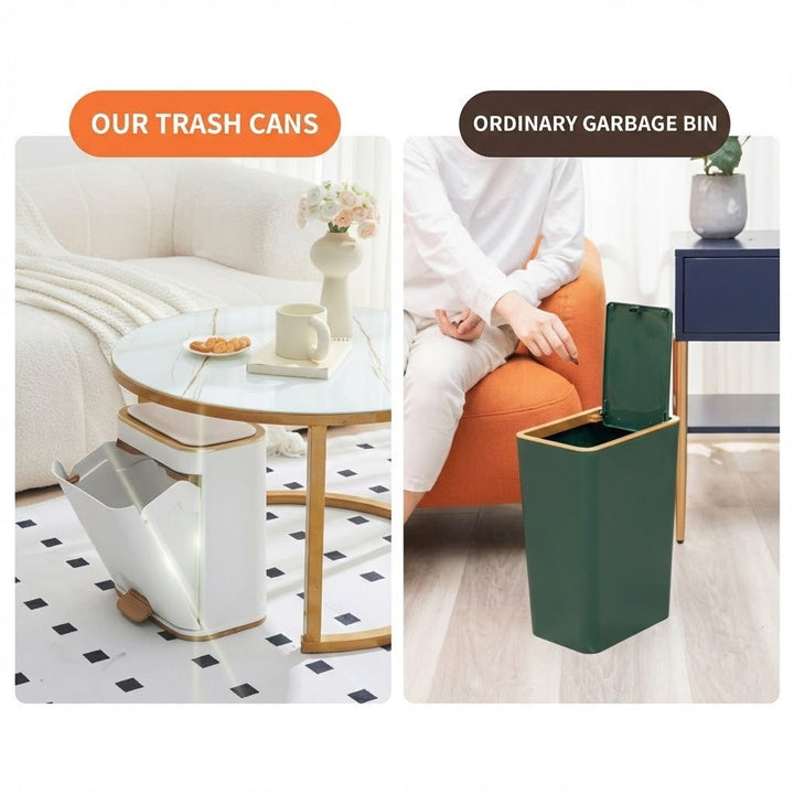 Easy-Clean Elegant Bathroom Trash Can | Luvikno