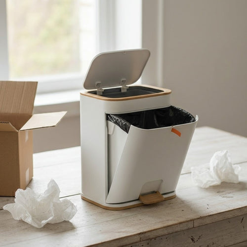 Easy-Clean Elegant Bathroom Trash Can | Luvikno