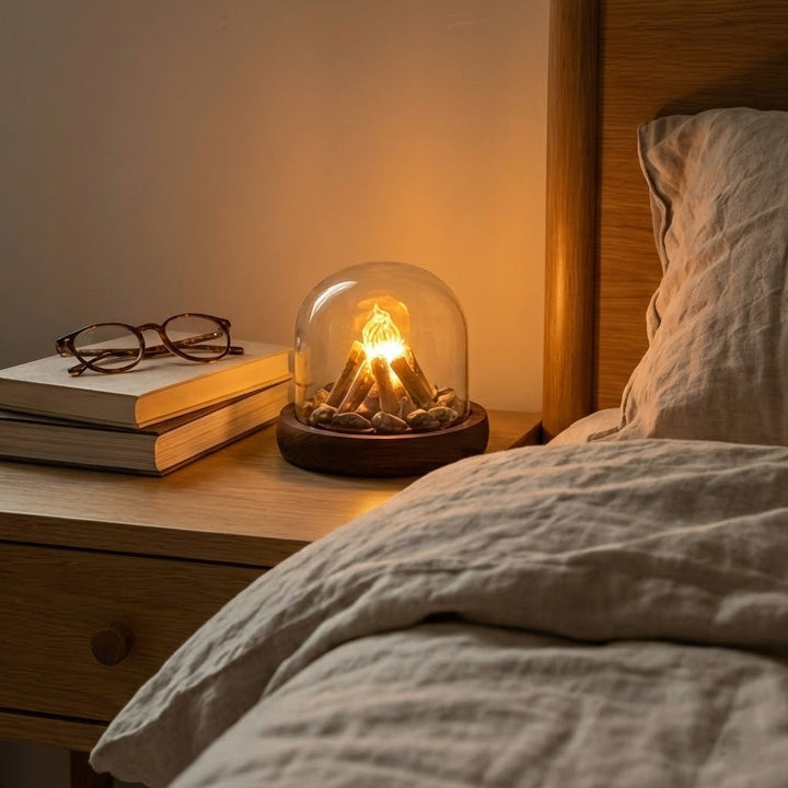 Mini Bonfire Flame Glass Dome Nattlampe | Luvikno