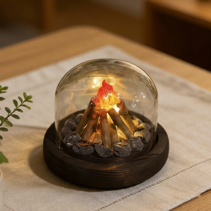 Mini Bonfire Flame Glass Dome Nattlampe | Luvikno
