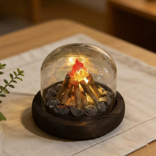 Mini Bonfire Flame Glass Dome Nattlampe | Luvikno