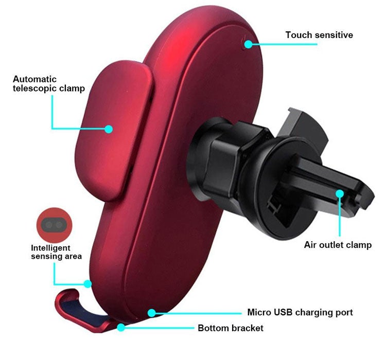 Smart Wireless Auto-Sensing Auto Håndholdt Holders Lader | Luvikno