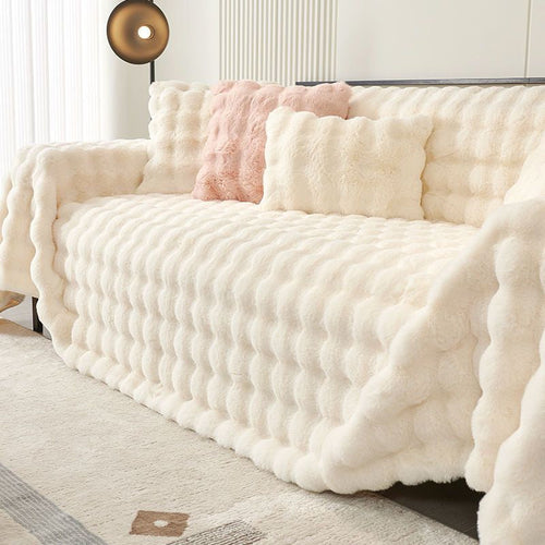 Premium Faux Fur Non-Slip Sofa Covers | Luvikno