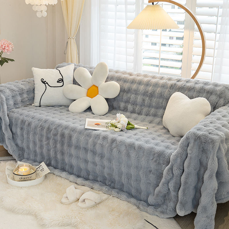 Premium Faux Fur Non-Slip Sofa Covers | Luvikno