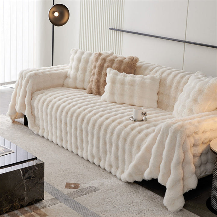 Premium Faux Fur Non-Slip Sofa Covers | Luvikno