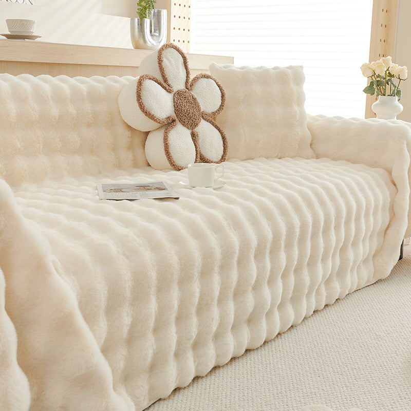 Premium Faux Fur Non-Slip Sofa Covers | Luvikno