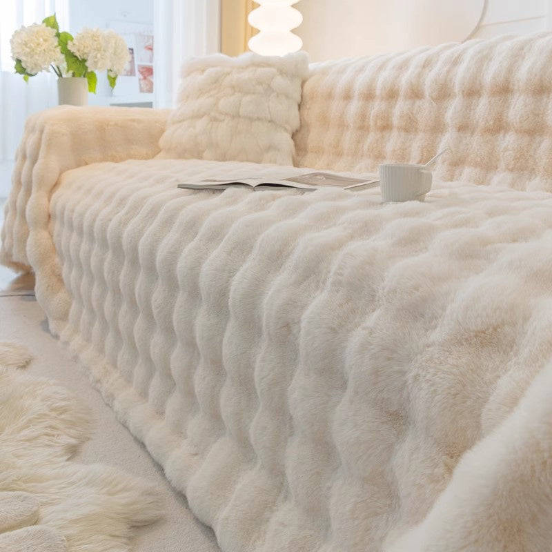 Premium Faux Fur Non-Slip Sofa Covers | Luvikno